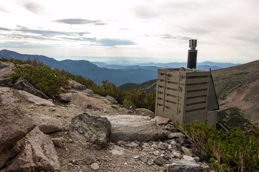A "bathroom" along the trail up to Chasm Lake in Rocky Mountain National Park