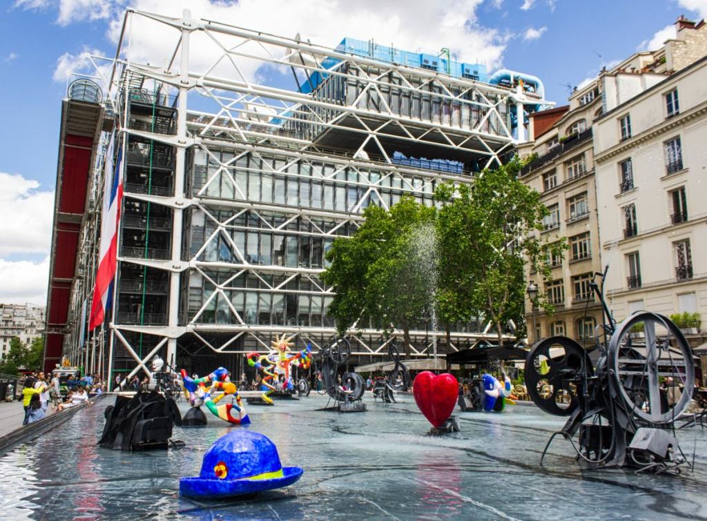 Fountain alongside Centre Pompidou in Paris, France