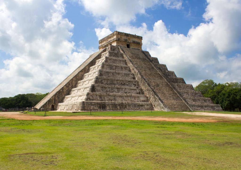 Step pyramid at Chichen Itza in Mexico.