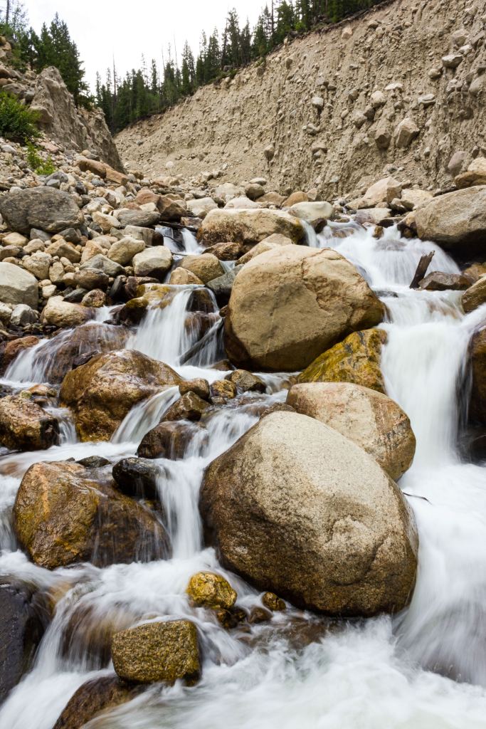 Waterfall of Alluvial Fan in Rocky Mountain National Park.