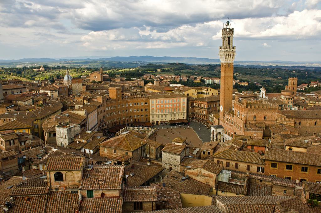 View of Siena, Italy from above.